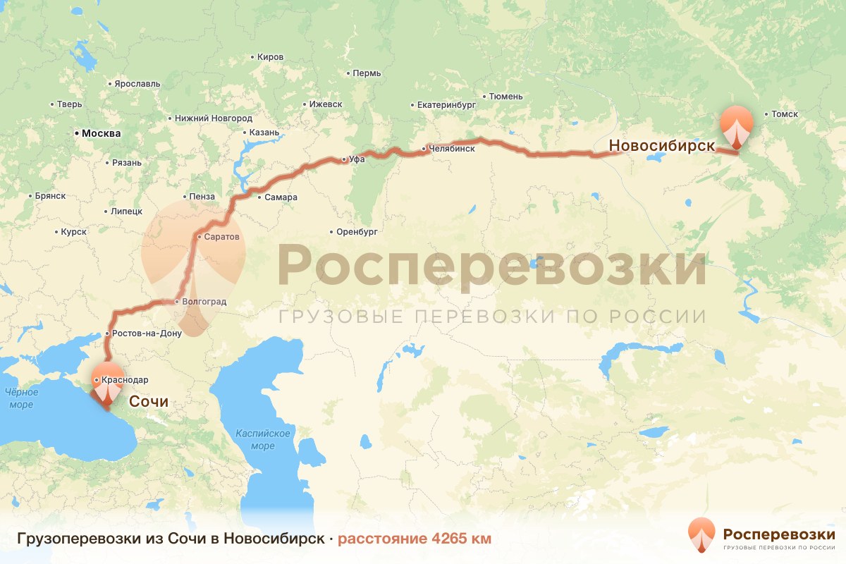 Грузоперевозки Сочи Новосибирск