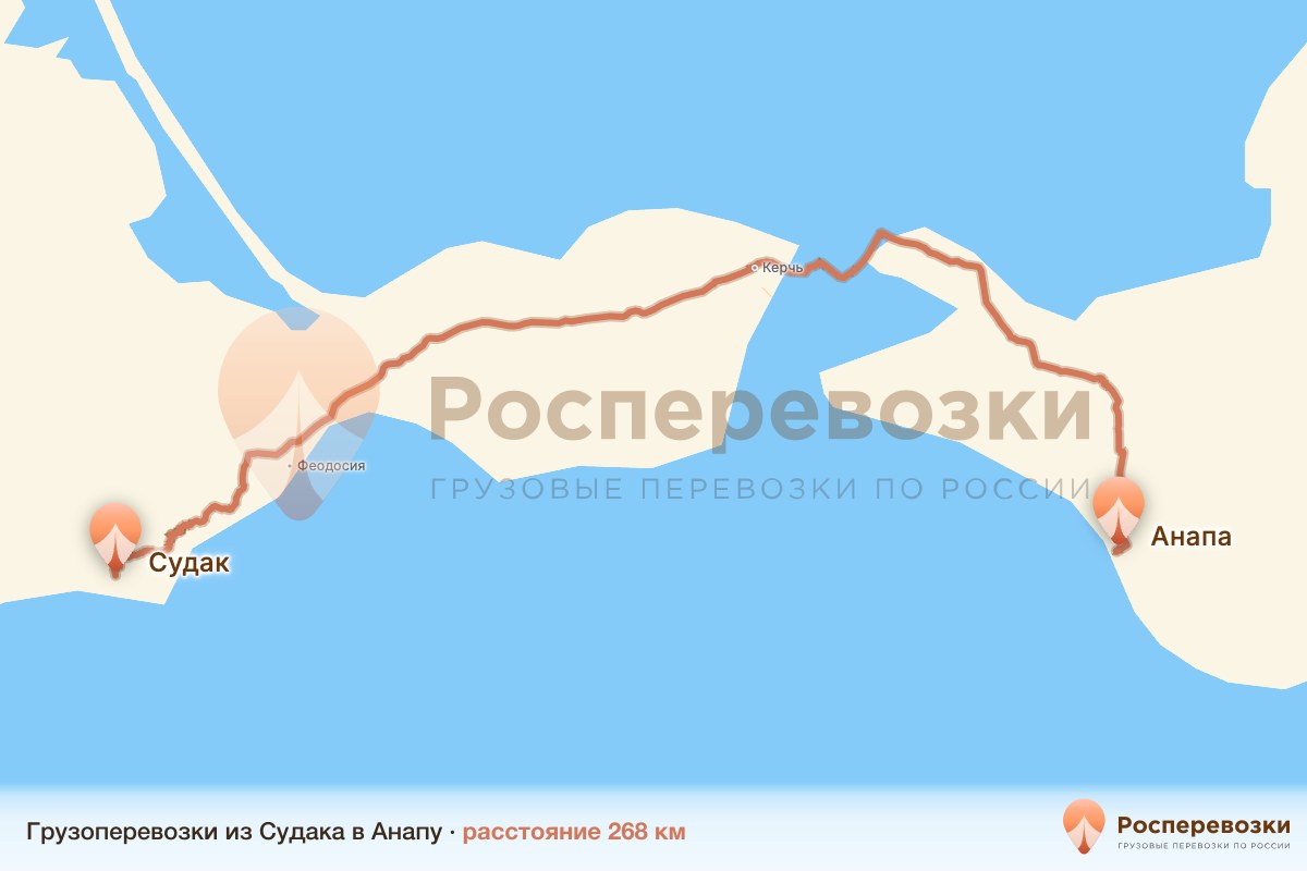 Грузоперевозки Судак Анапа