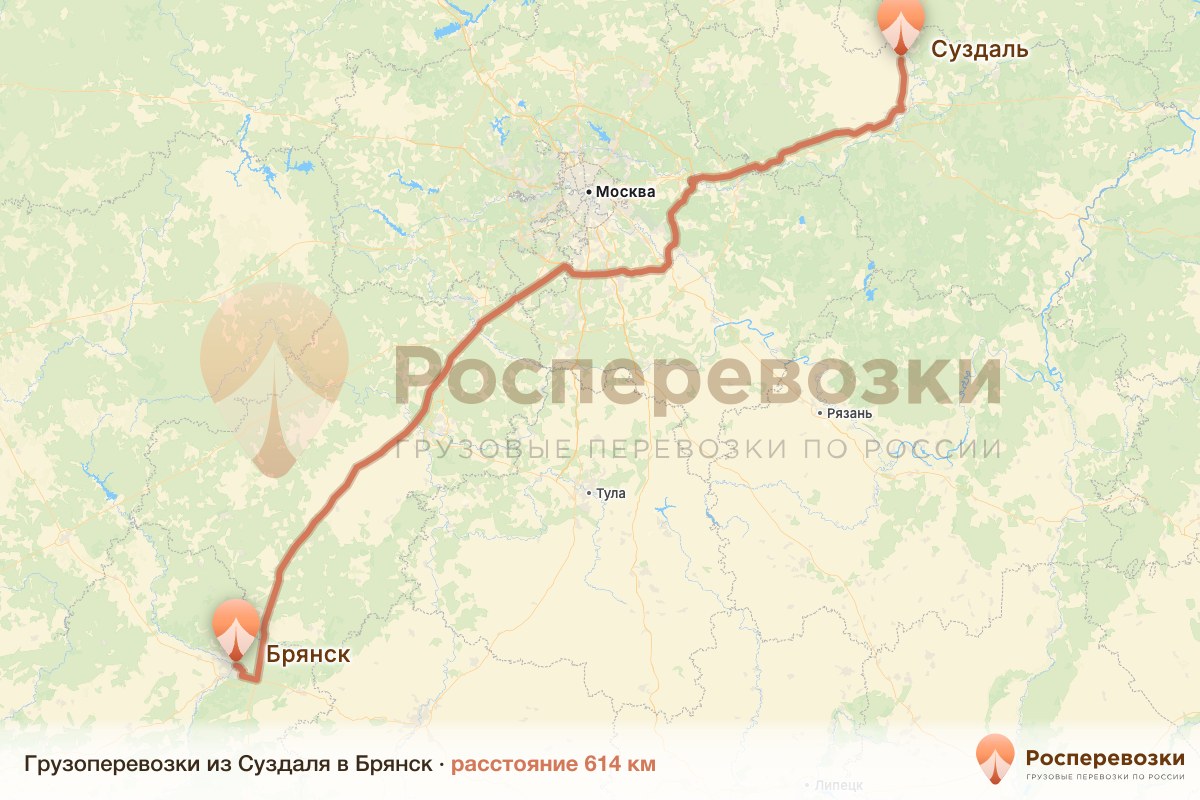 Грузоперевозки Суздаль Брянск