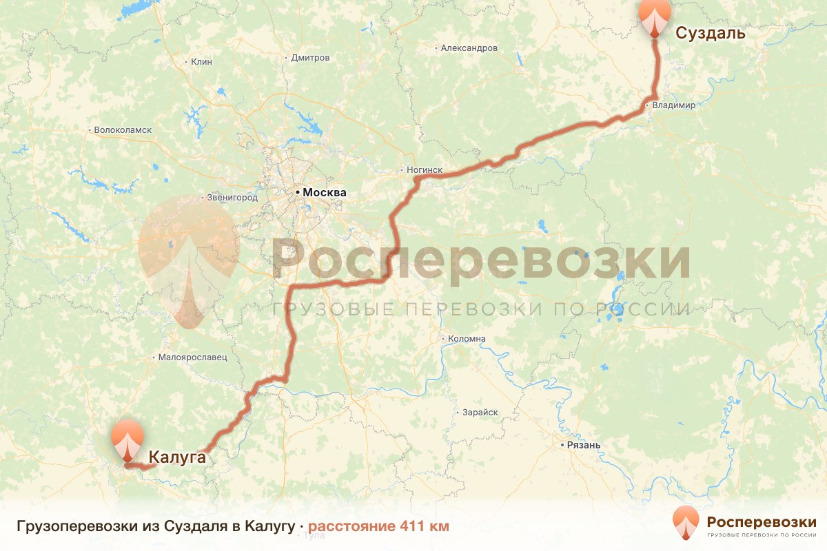 Грузоперевозки Суздаль Калуга
