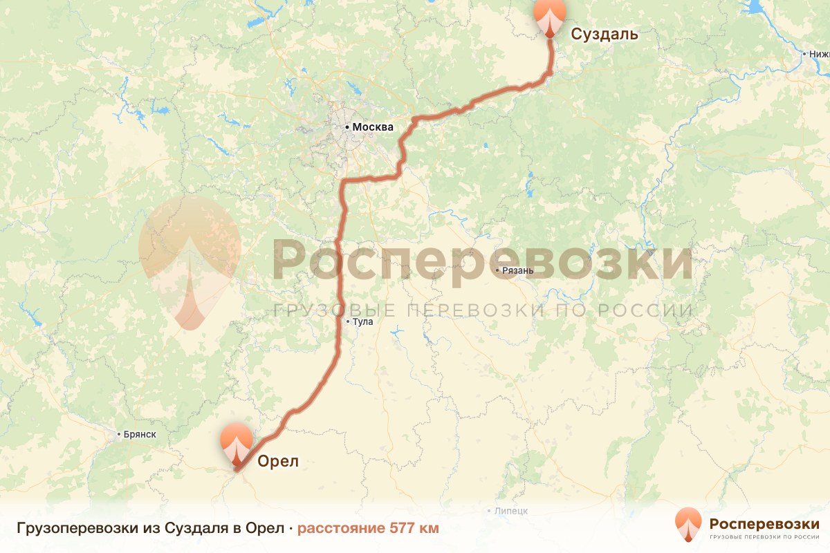 Грузоперевозки Суздаль Орел