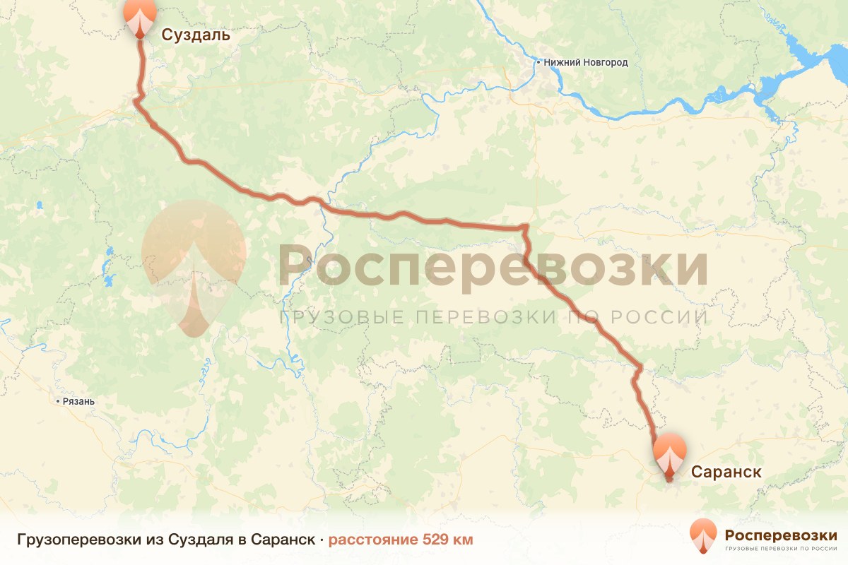 Грузоперевозки Суздаль Саранск
