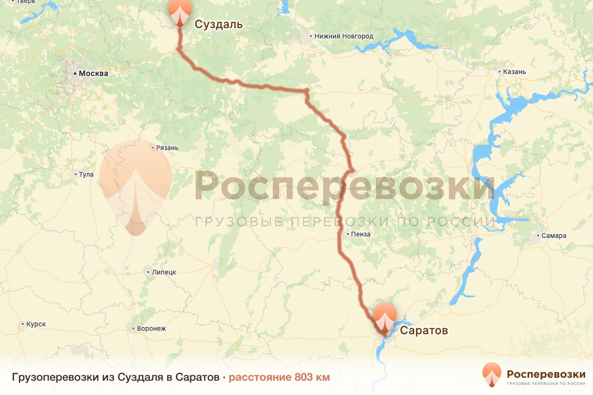 Грузоперевозки Суздаль Саратов