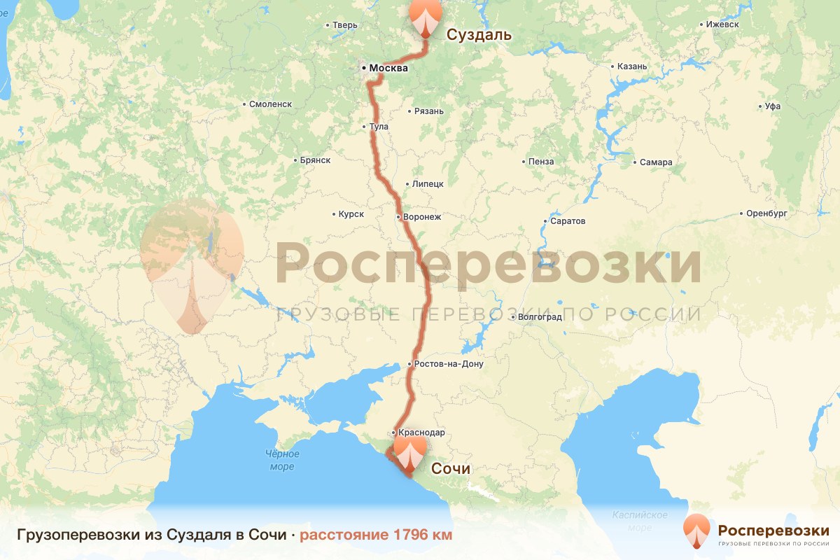 Грузоперевозки Суздаль Сочи