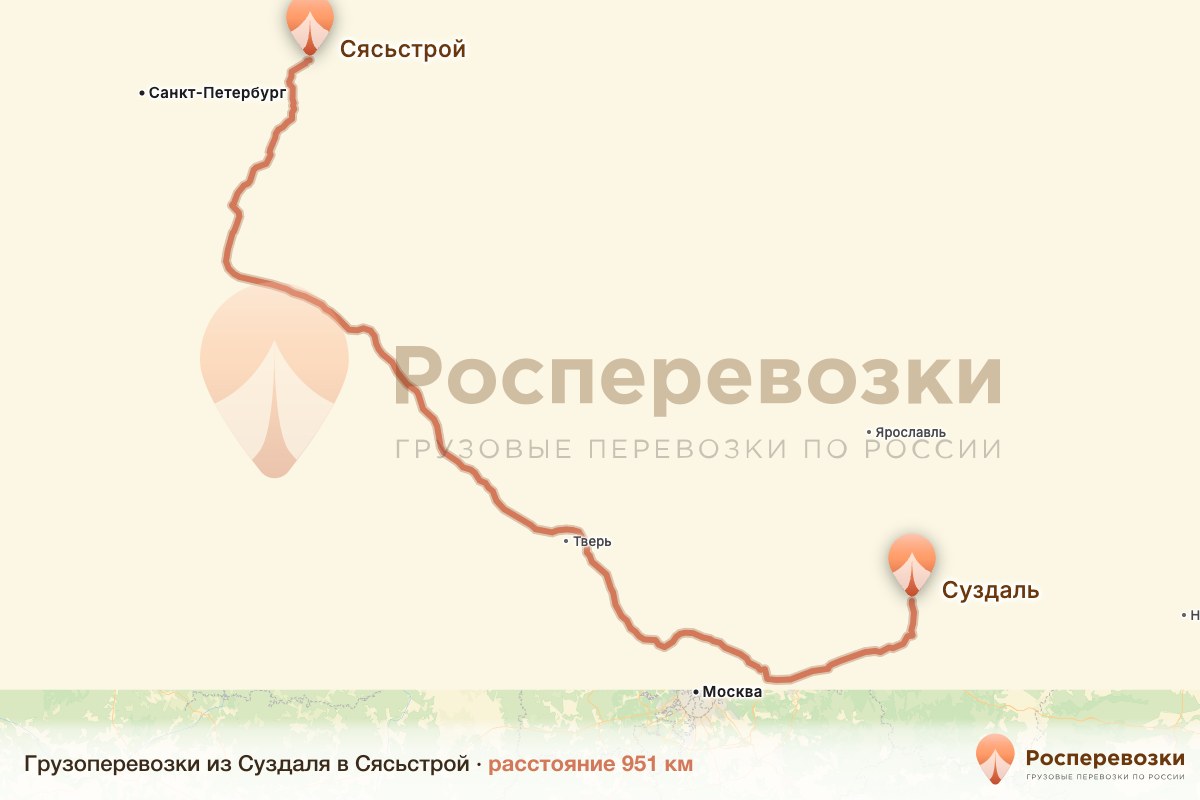 Грузоперевозки Суздаль Сясьстрой