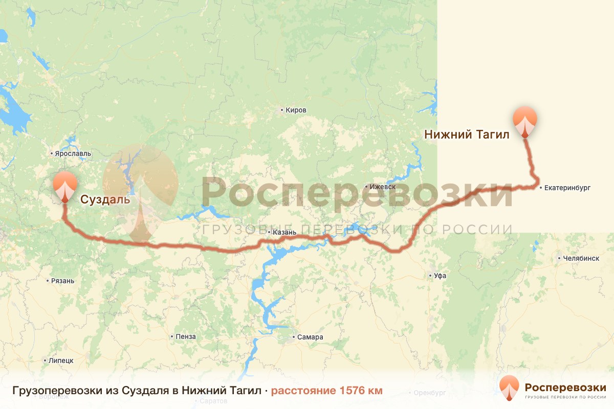 Грузоперевозки Суздаль Нижний Тагил