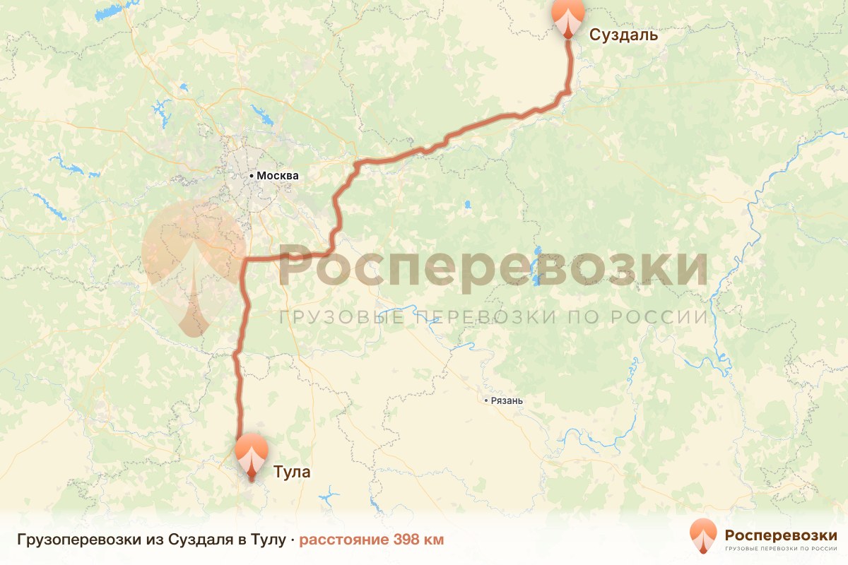 Грузоперевозки Суздаль Тула