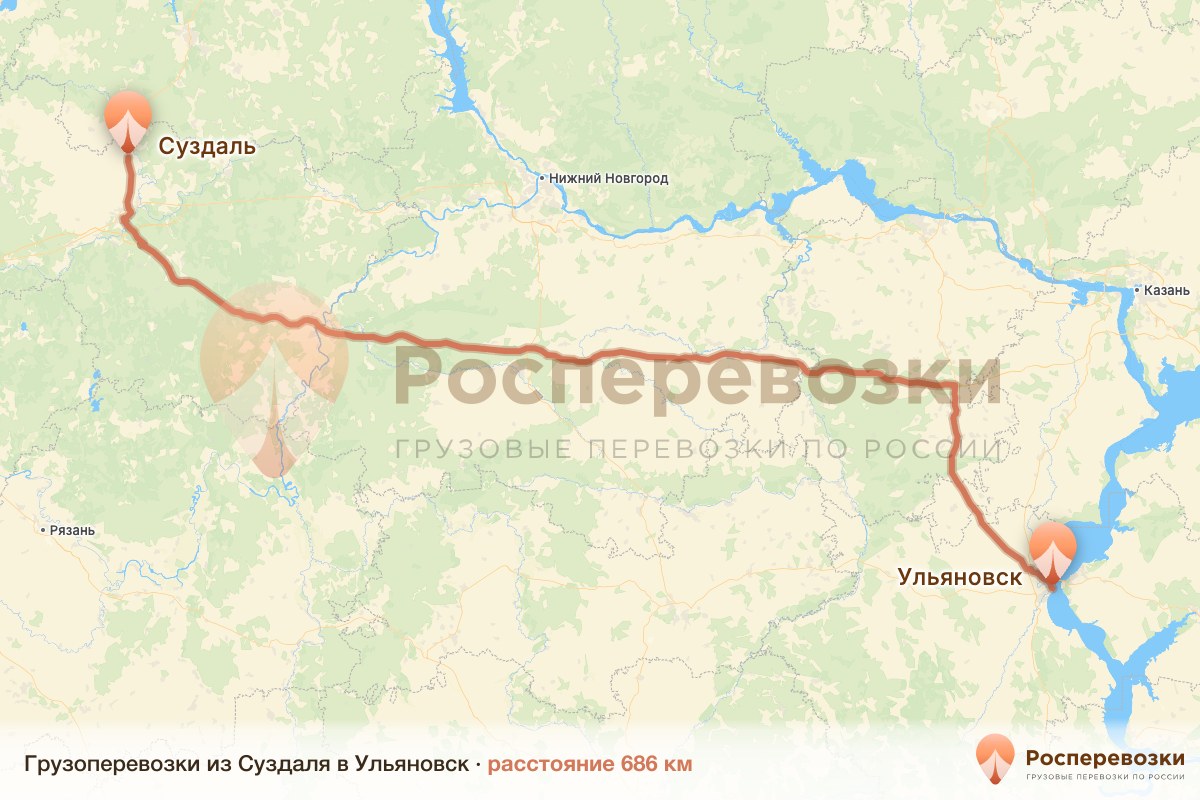 Грузоперевозки Суздаль Ульяновск