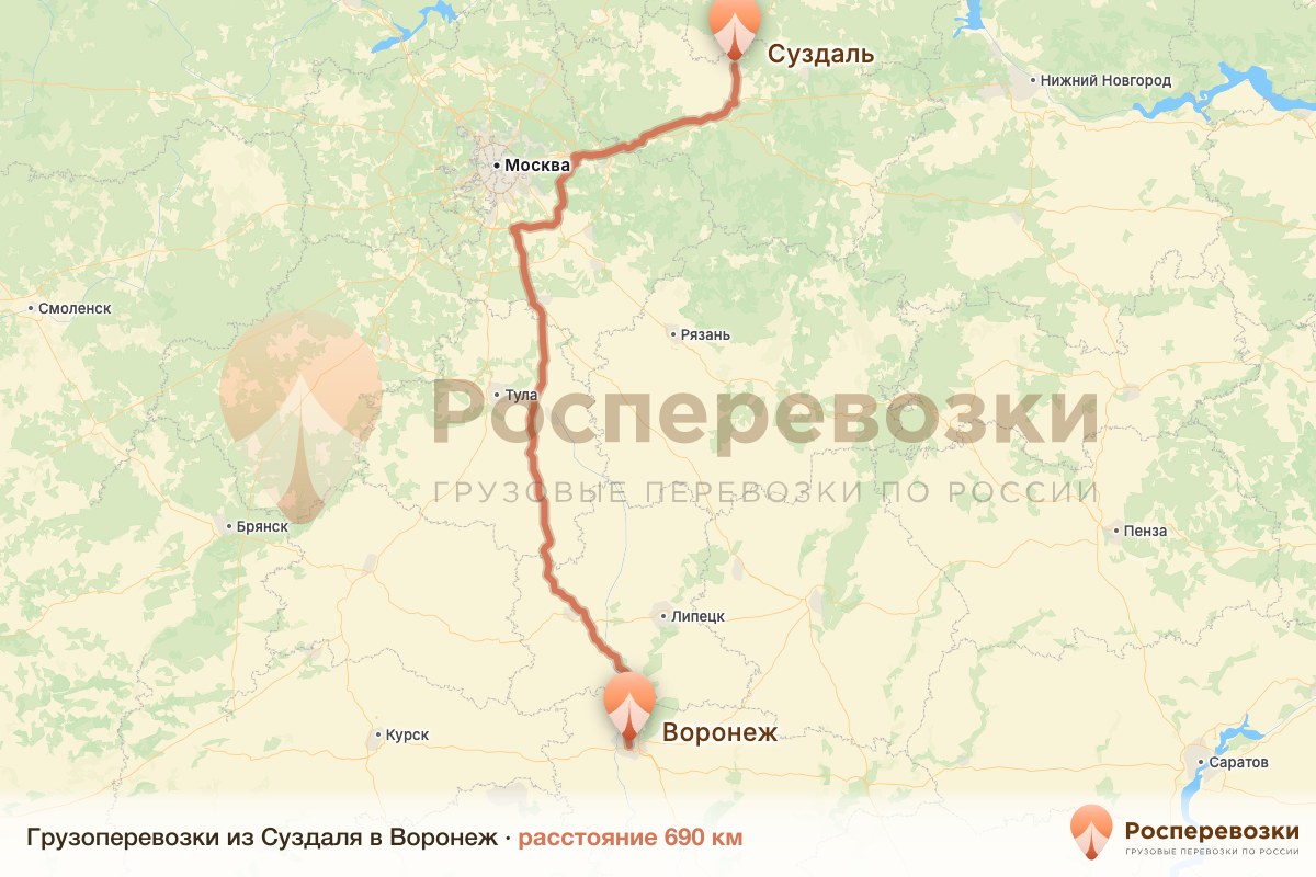 Грузоперевозки Суздаль Воронеж