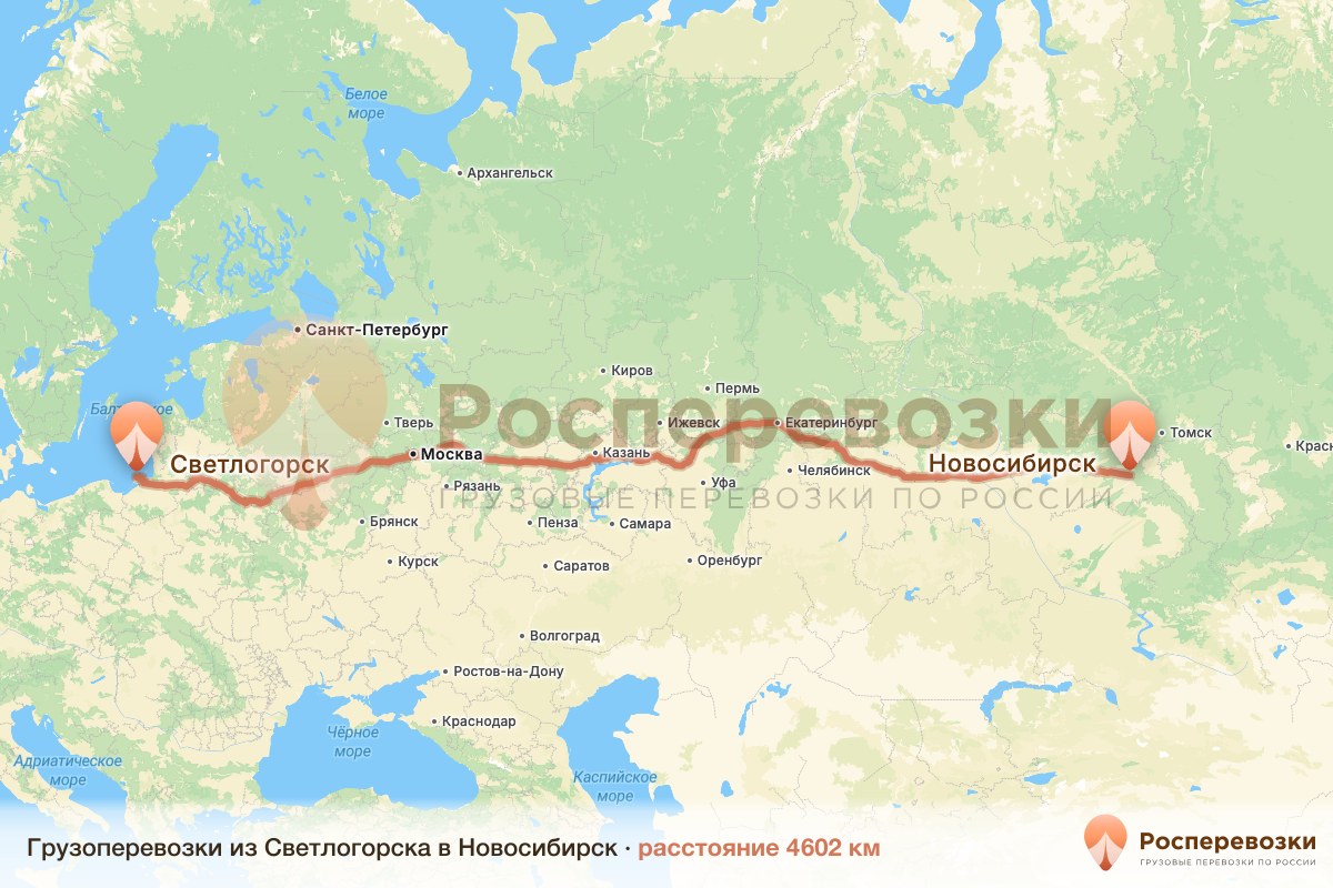 Грузоперевозки Светлогорск Новосибирск