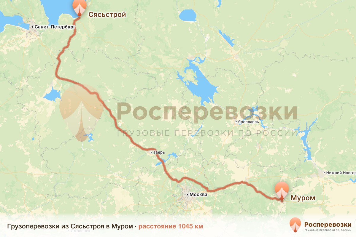 Грузоперевозки Сясьстрой Муром