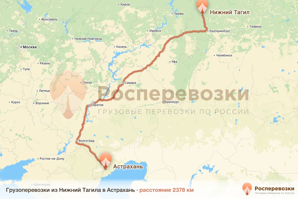 Грузоперевозки Нижний Тагил Астрахань