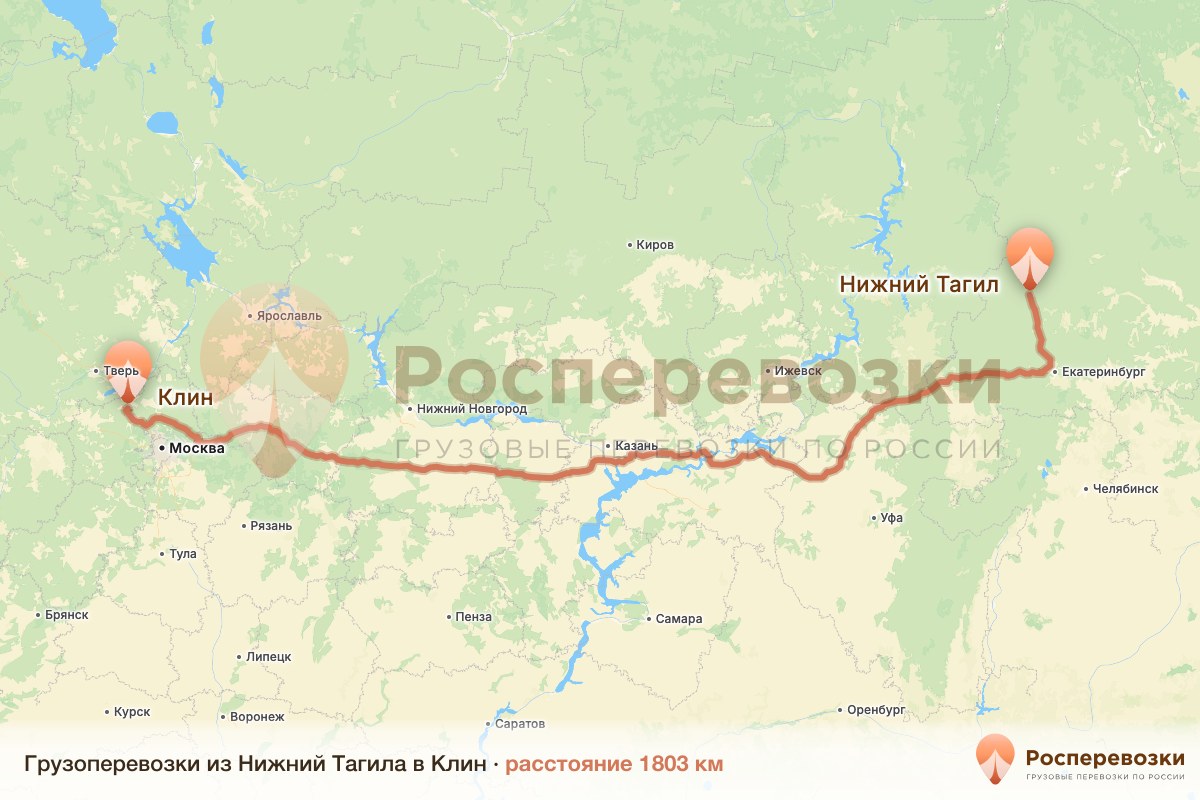 Грузоперевозки Нижний Тагил Клин
