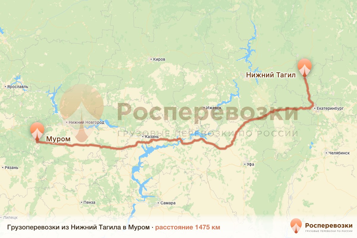 Грузоперевозки Нижний Тагил Муром