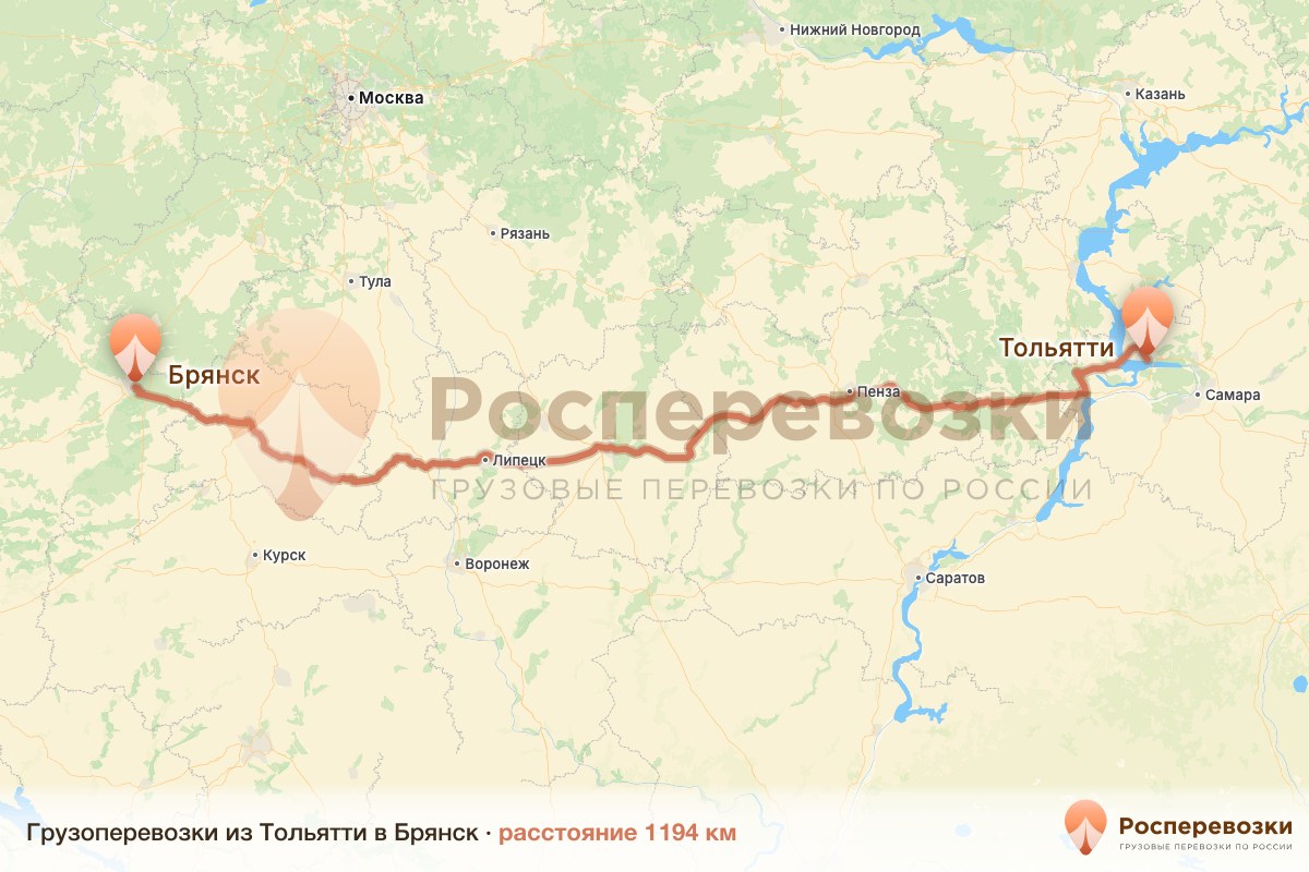 Грузоперевозки Тольятти Брянск