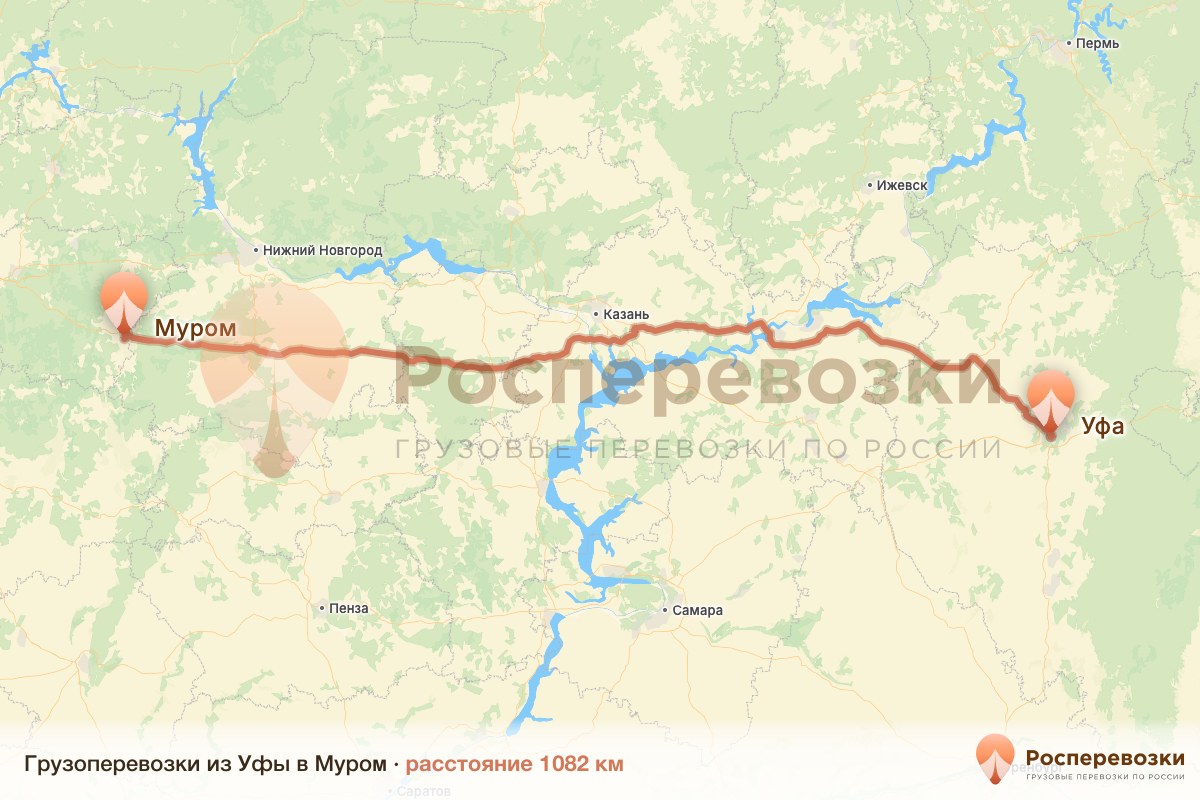 Грузоперевозки Уфа Муром
