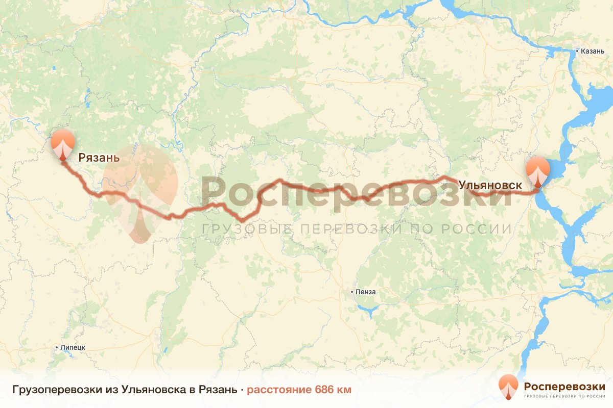 Грузоперевозки Ульяновск Рязань