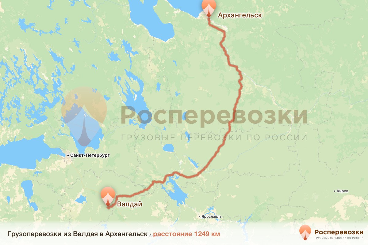 Грузоперевозки Валдай Архангельск