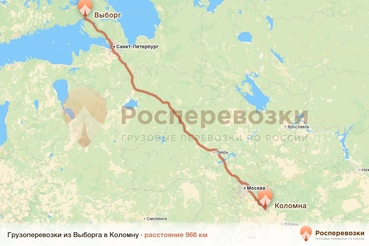 Грузоперевозки Выборг Коломна