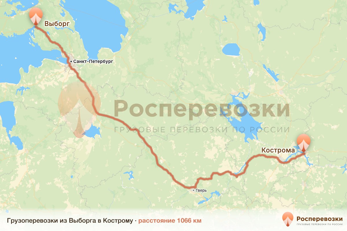 Грузоперевозки Выборг Кострома