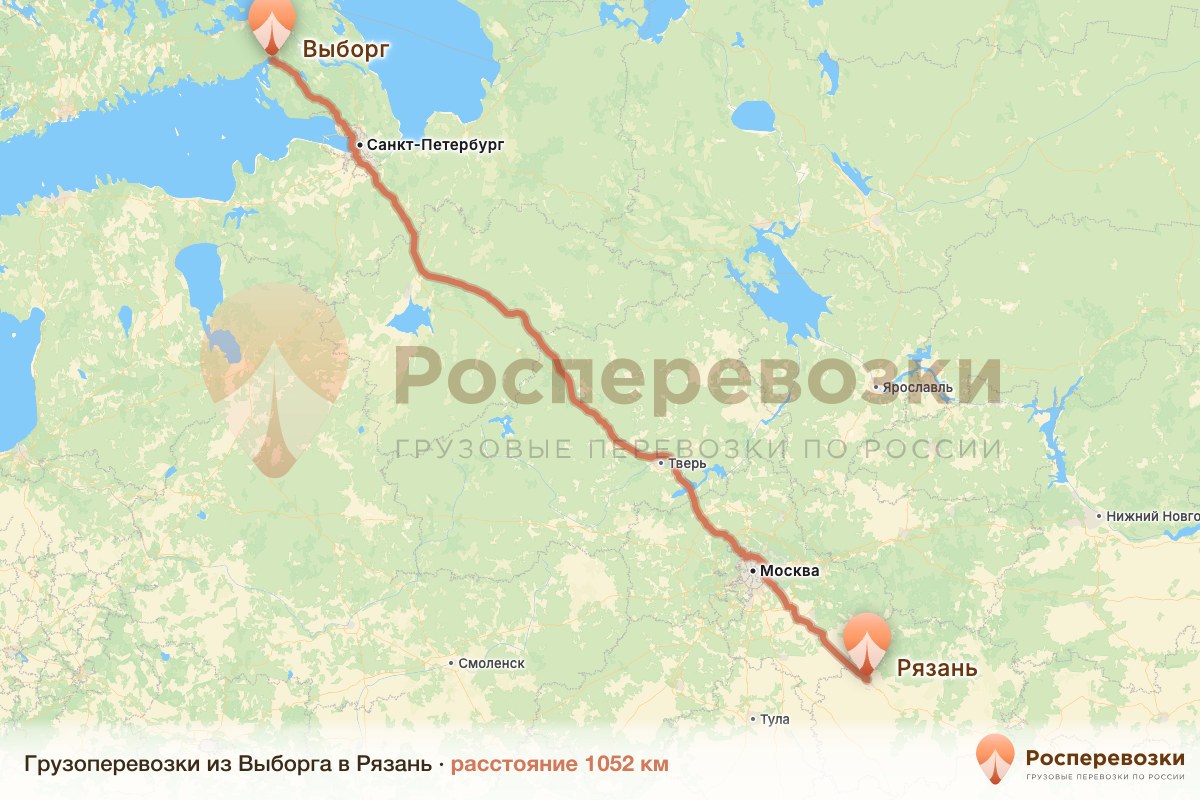 Грузоперевозки Выборг Рязань