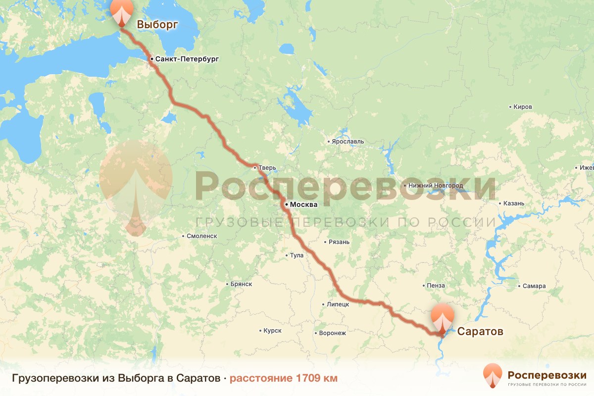 Грузоперевозки Выборг Саратов