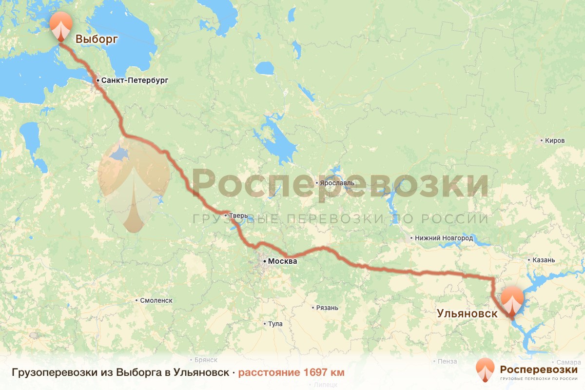 Грузоперевозки Выборг Ульяновск