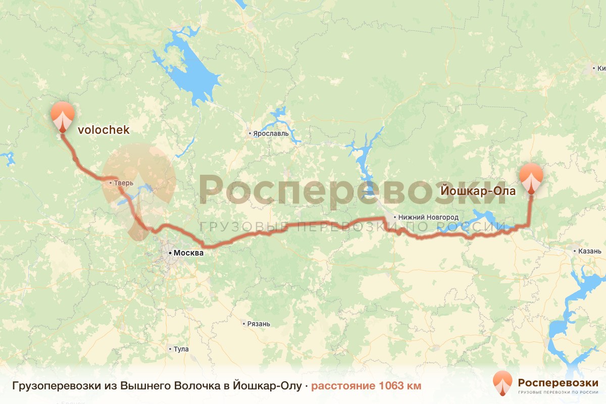 Грузоперевозки Вышний Волочёк Йошкар-Ола