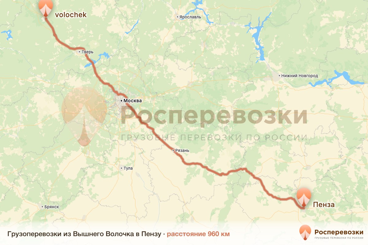 Грузоперевозки Вышний Волочёк Пенза