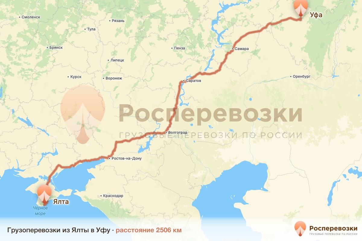 Грузоперевозки Ялта Уфа