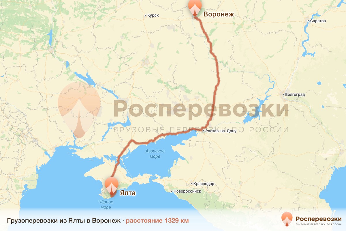 Грузоперевозки Ялта Воронеж