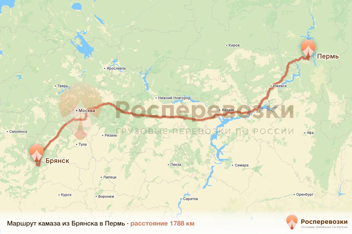 Камаз Брянск Пермь