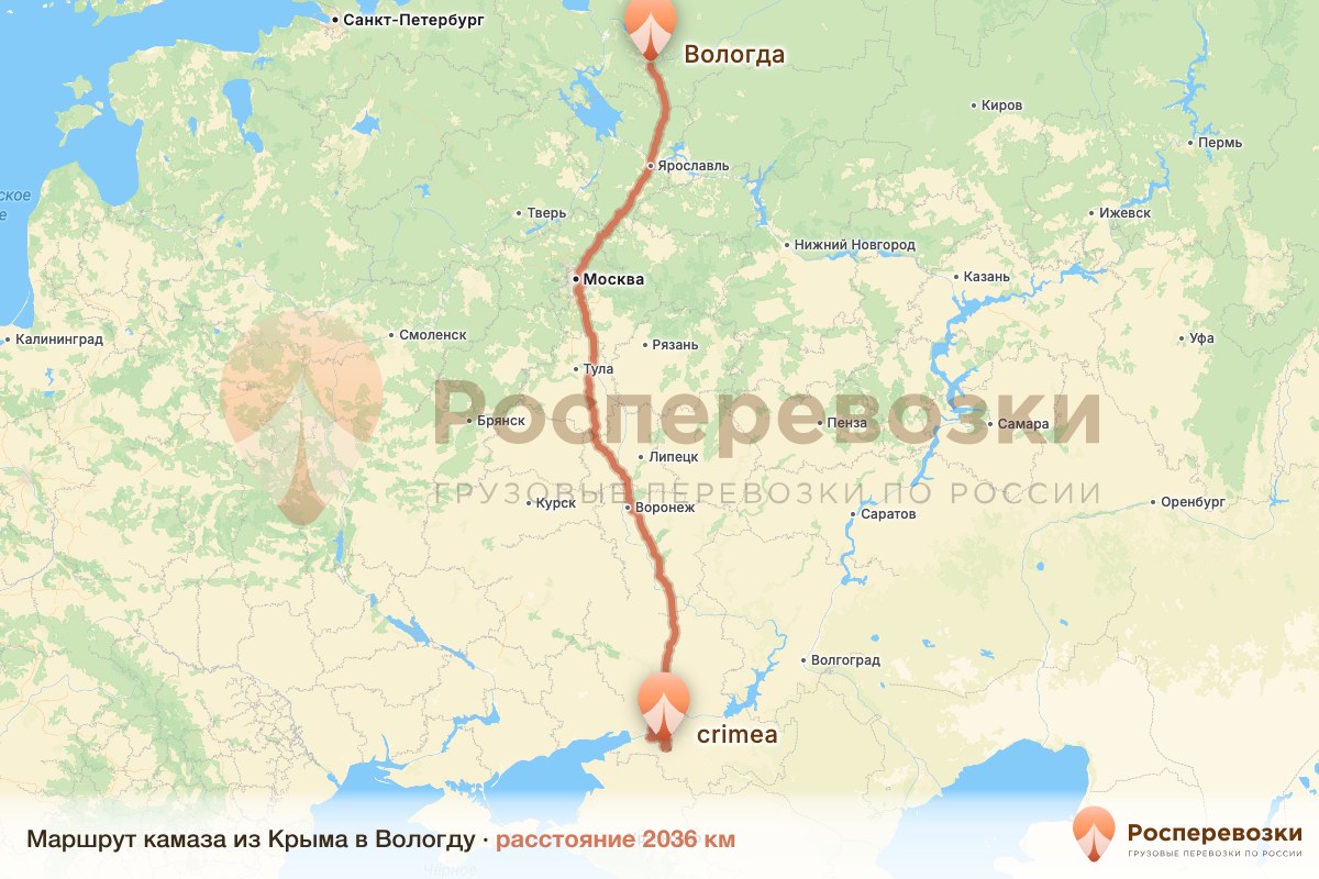 Камаз Крым Вологда
