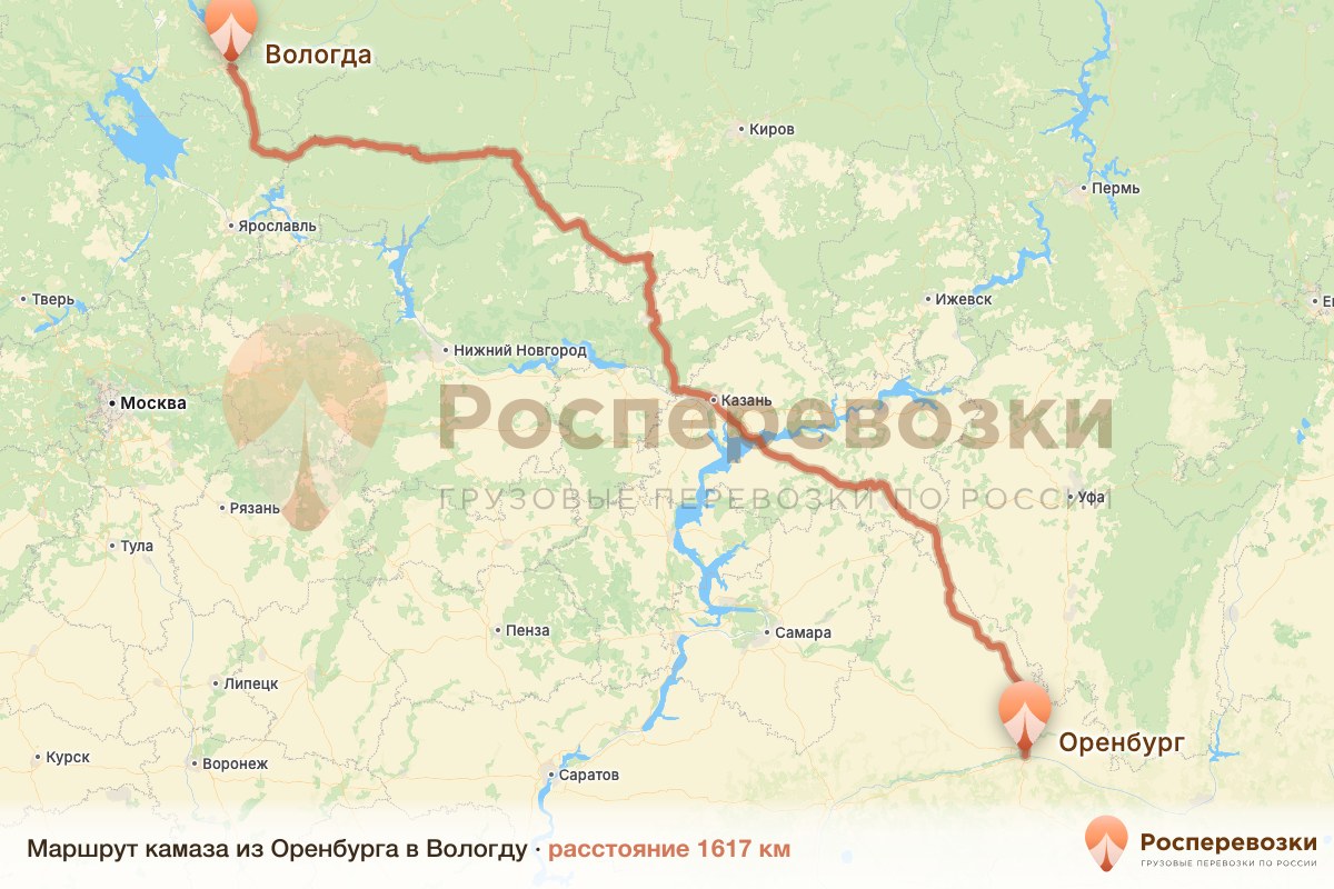 Камаз Оренбург Вологда