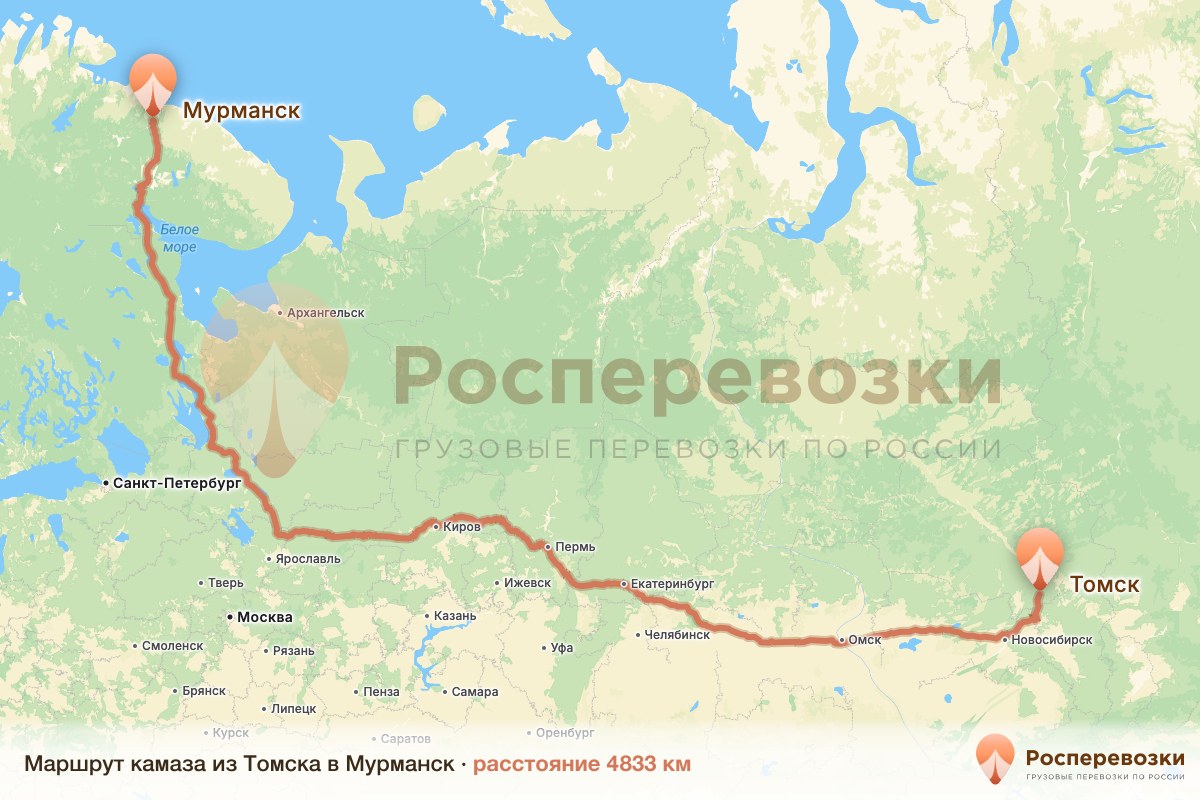 Камаз Томск Мурманск