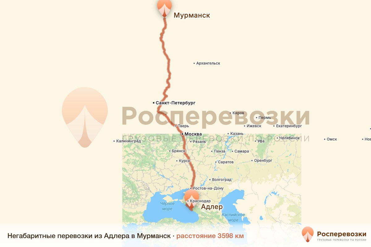 Негабарит Адлер Мурманск