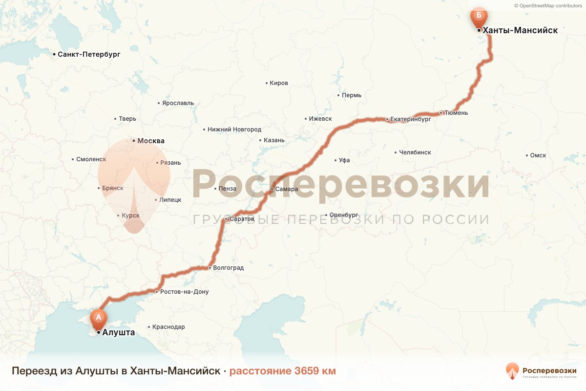 Переезд Алушта Ханты-Мансийск