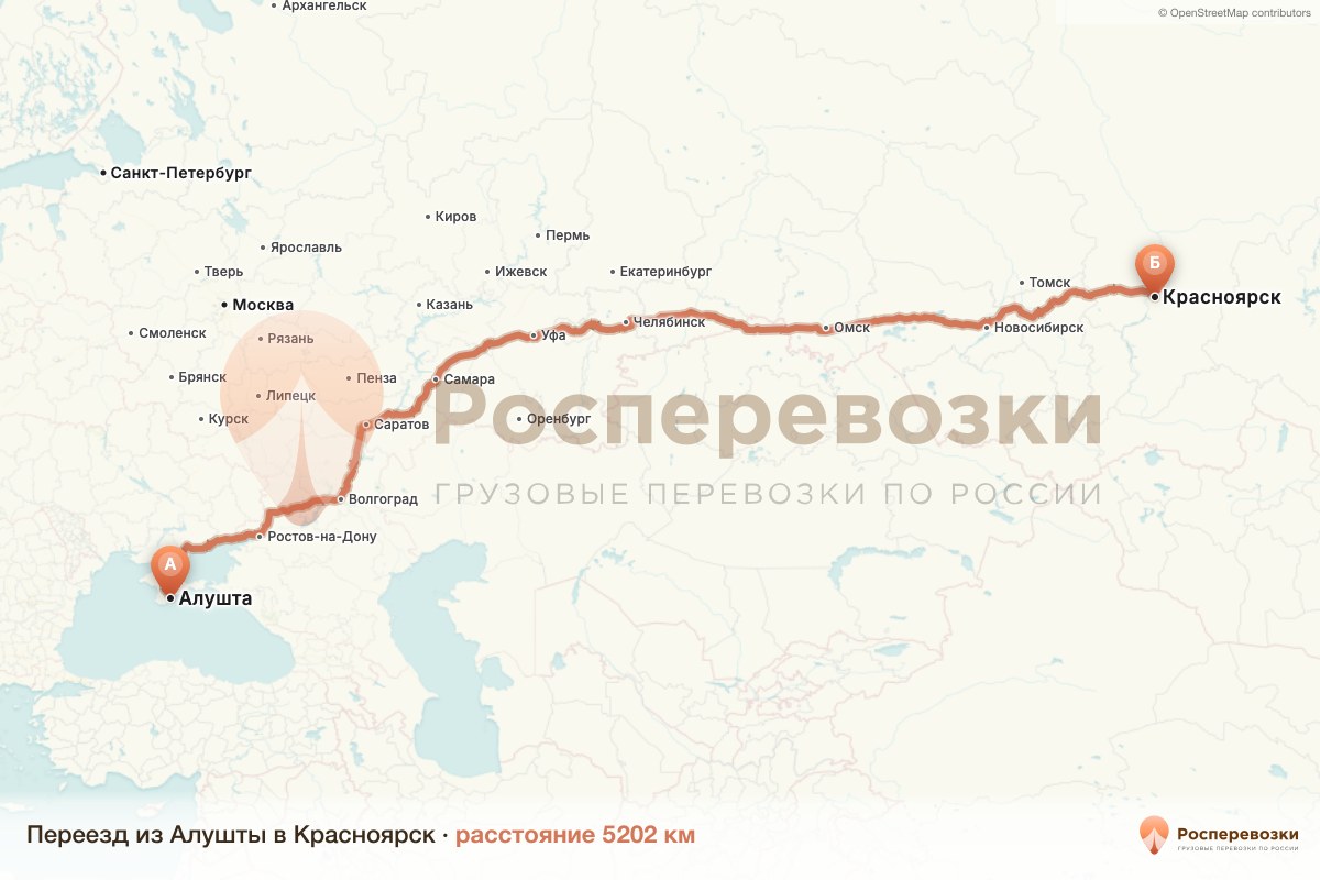 Переезд Алушта Красноярск