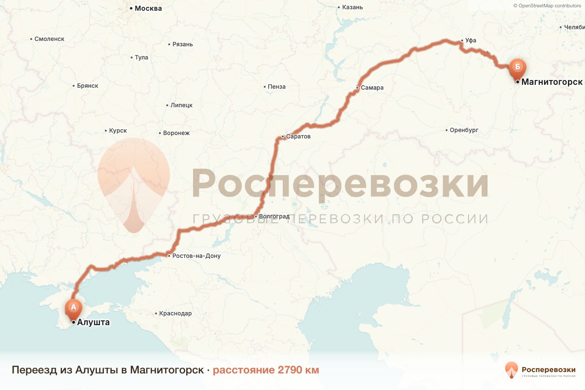 Переезд Алушта Магнитогорск