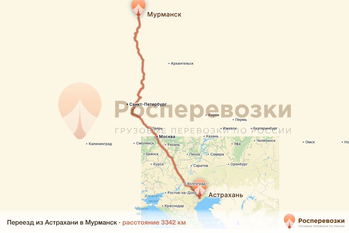 Переезд Астрахань Мурманск
