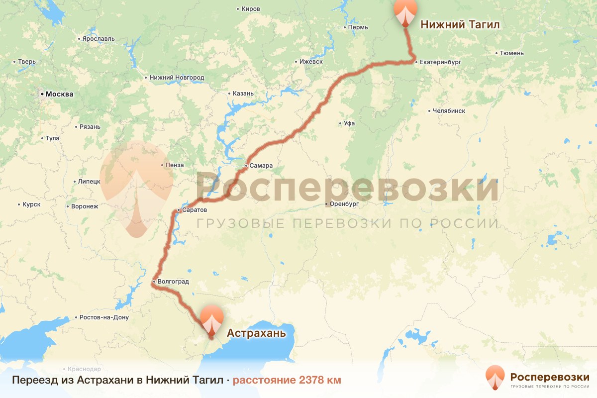 Переезд Астрахань Нижний Тагил