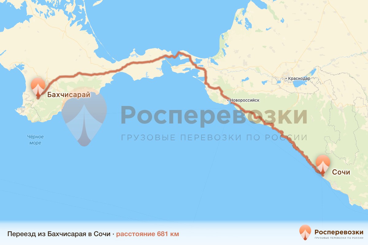 Переезд Бахчисарай Сочи