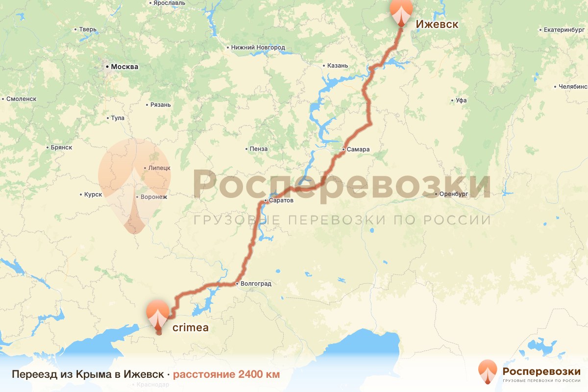 Переезд Крым Ижевск