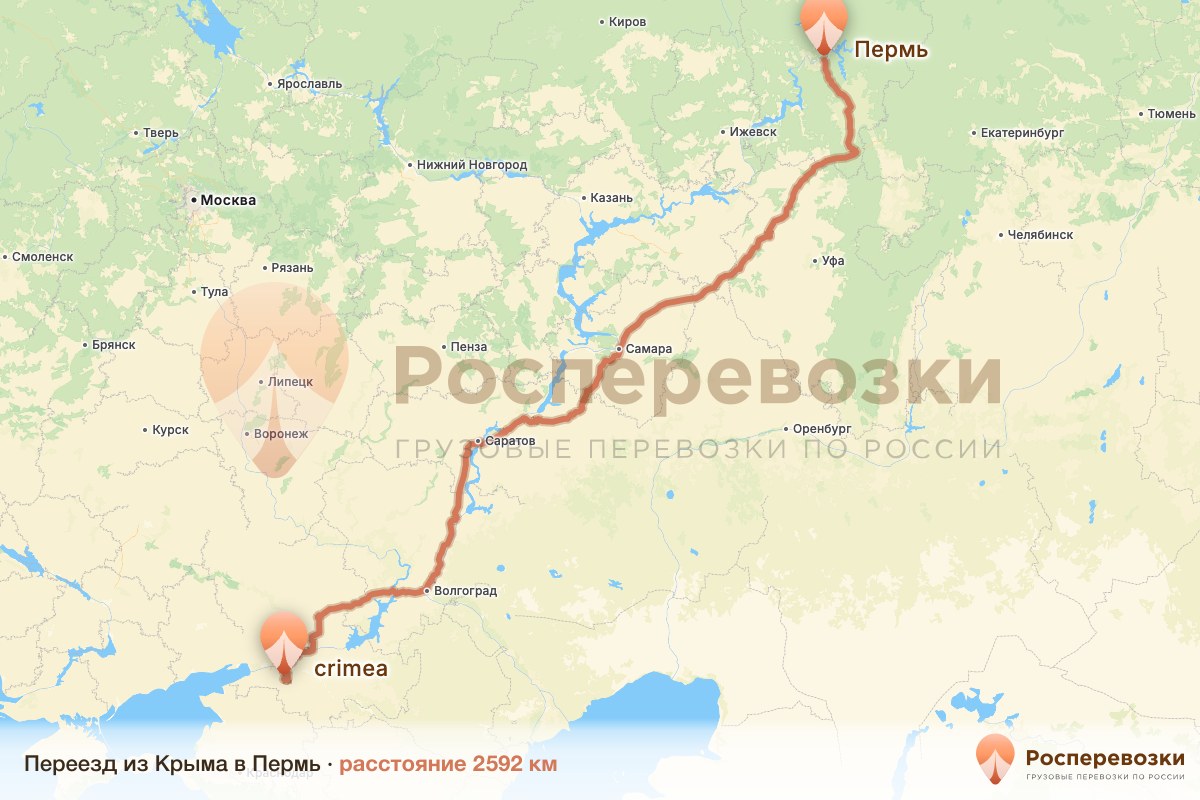 Переезд Крым Пермь