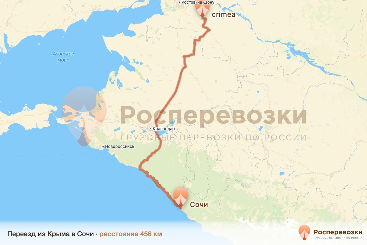 Переезд Крым Сочи