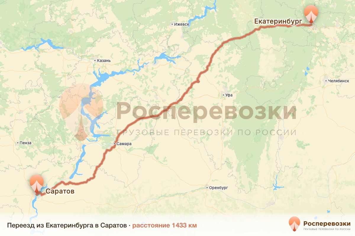 Переезд Екатеринбург Саратов