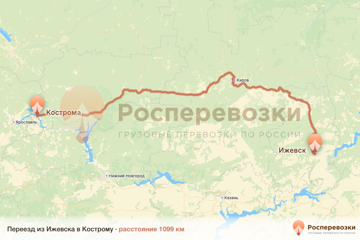 Переезд Ижевск Кострома