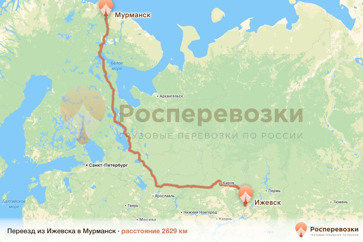 Переезд Ижевск Мурманск