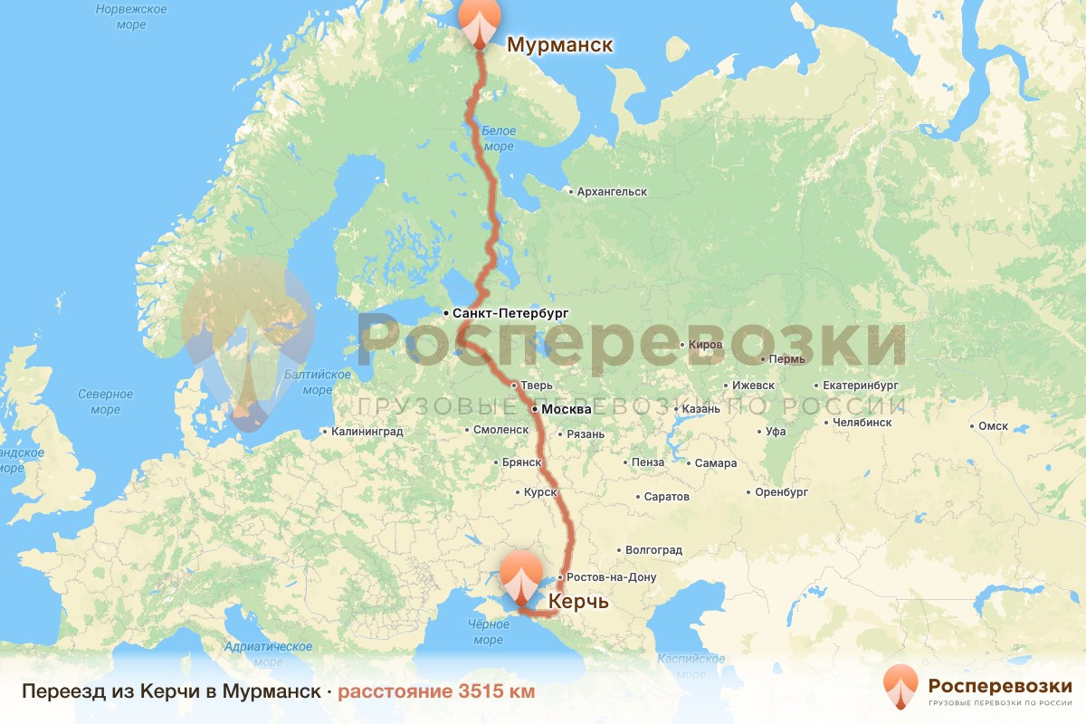 Переезд Керчь Мурманск