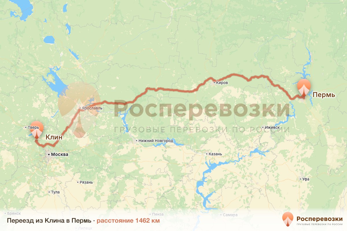 Переезд Клин Пермь